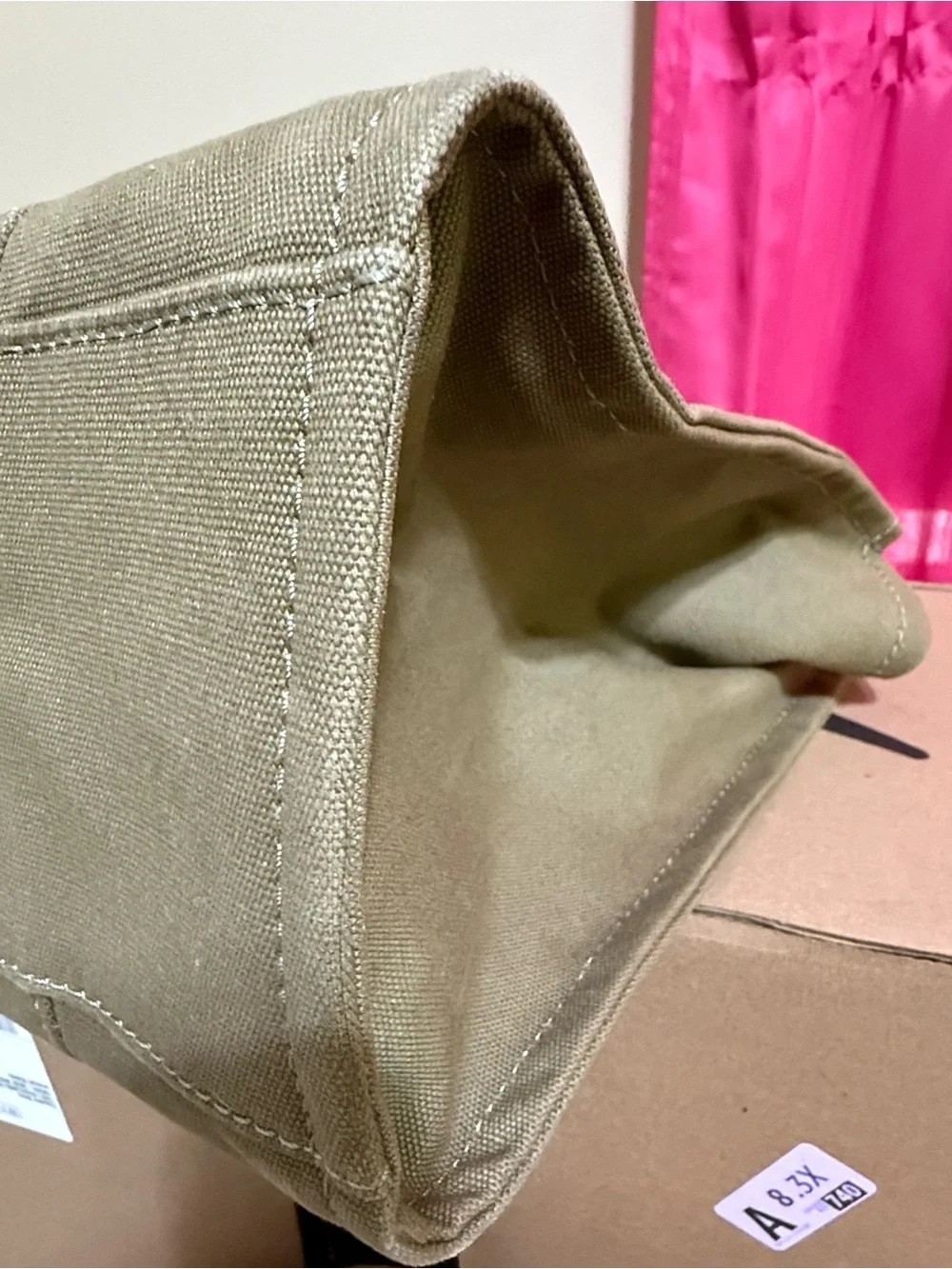 Marc Jacobs Olive Canvas The Tote Bag with White Logo